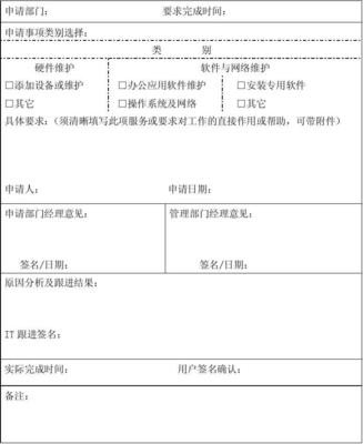 計算機網(wǎng)絡安裝與維護服務申請表
